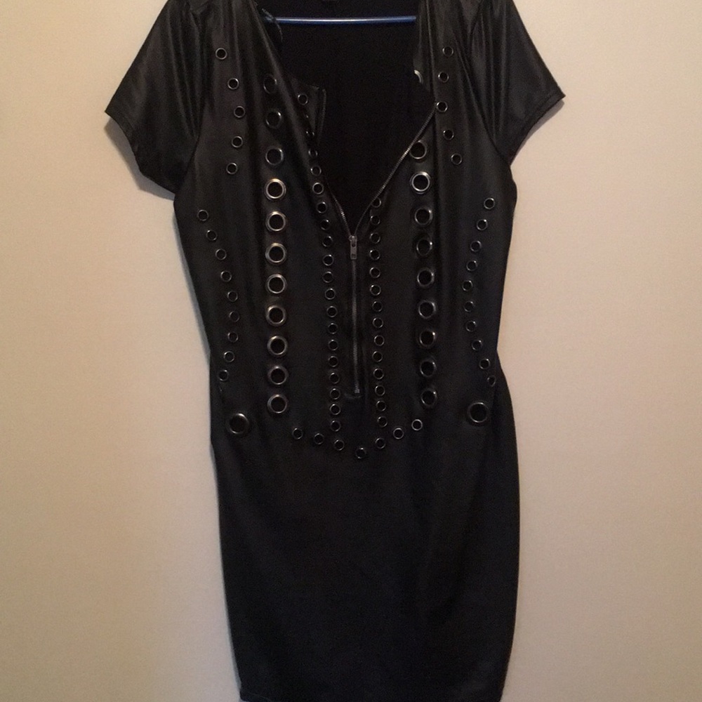 Faux Leather Dress